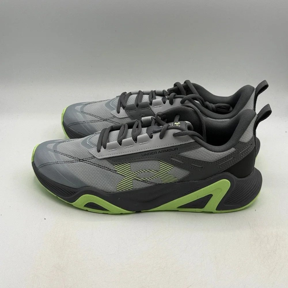 Under Armour UA Charged Commit TR 5 Shoes Mens Size 11 Grey Green 3026607-001
